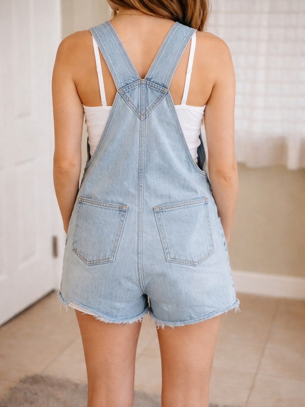 Wild Fable Denim Short Overalls – Light Wash | Size Medium - Picture 2 of 8